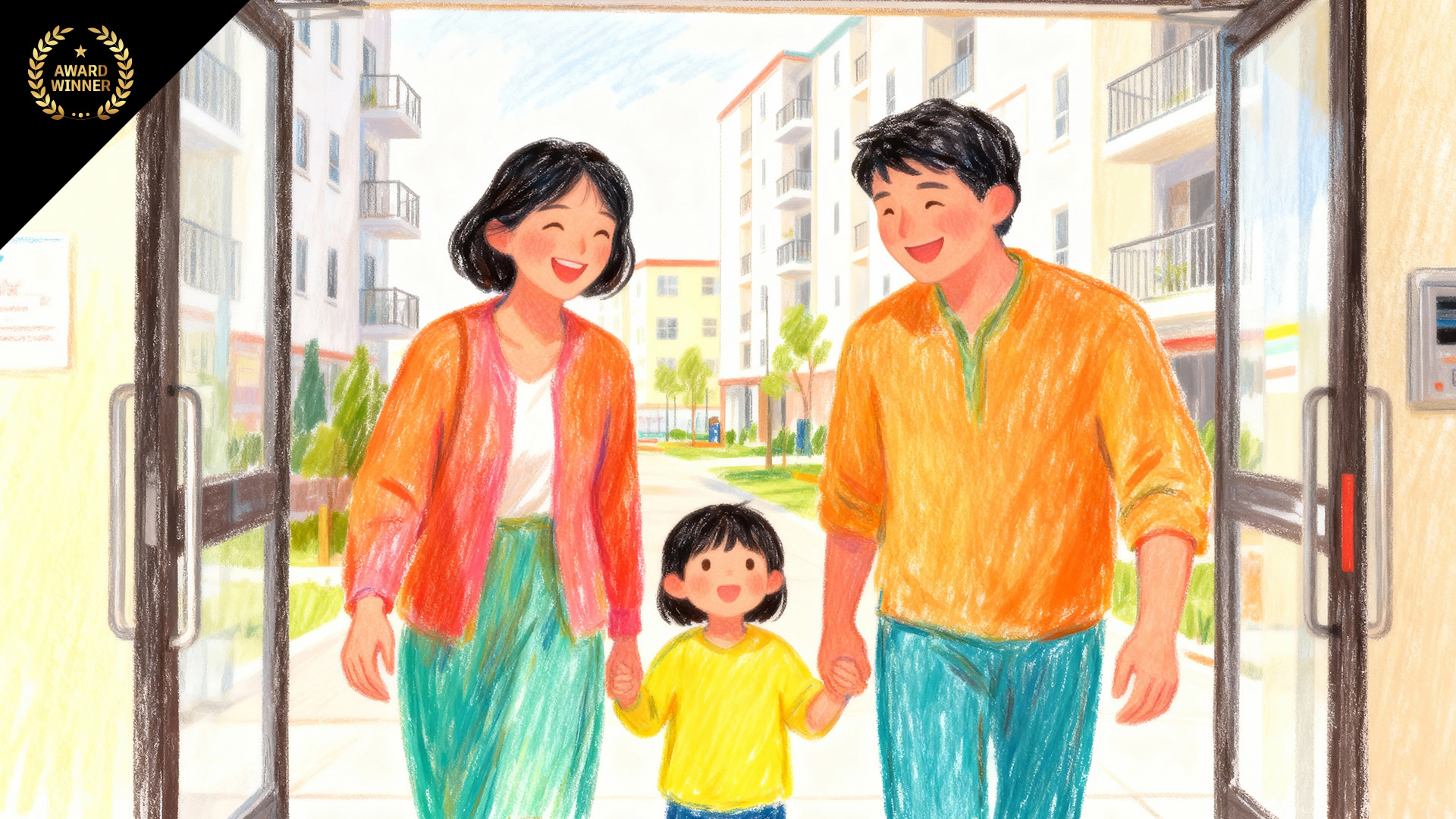 따뜻한 집 함께 만드는 꿈 – 국정과제 소개 AI 애니메이션 이미지